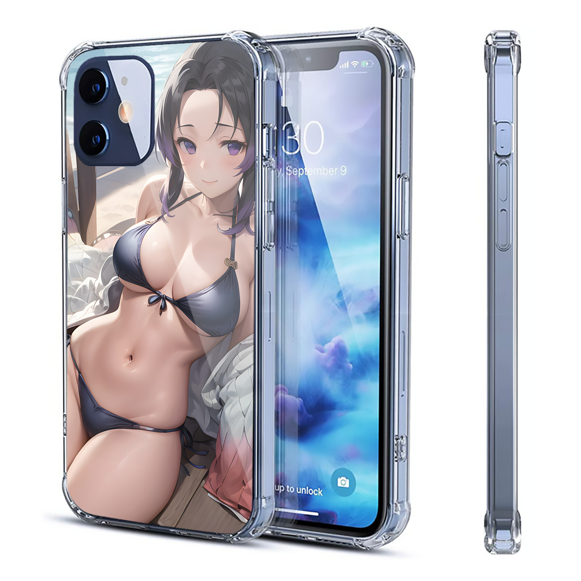 （画像用） 鬼滅の刃（きめつのやいば）蟲柱-胡蝶 しのぶ／こちょう しのぶ Kochou Shinobu 【iPhone 12シリーズ対応】透明スマホケース（クリアソフトケース）
